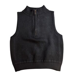 Wild Fable Black Sleeveless 1/2 Zip Mock Neck Sweater Vest Junior‎ XXS NWT